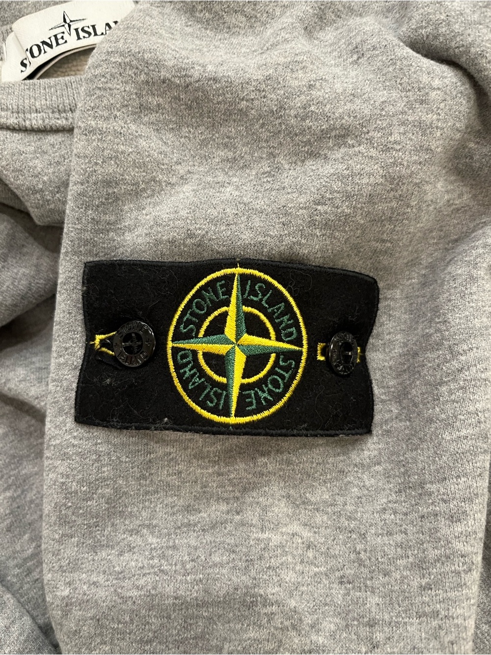 Stone Island Compass-badge Cotton Sweatshirt Grey Crewneck - Picture 6 of 9